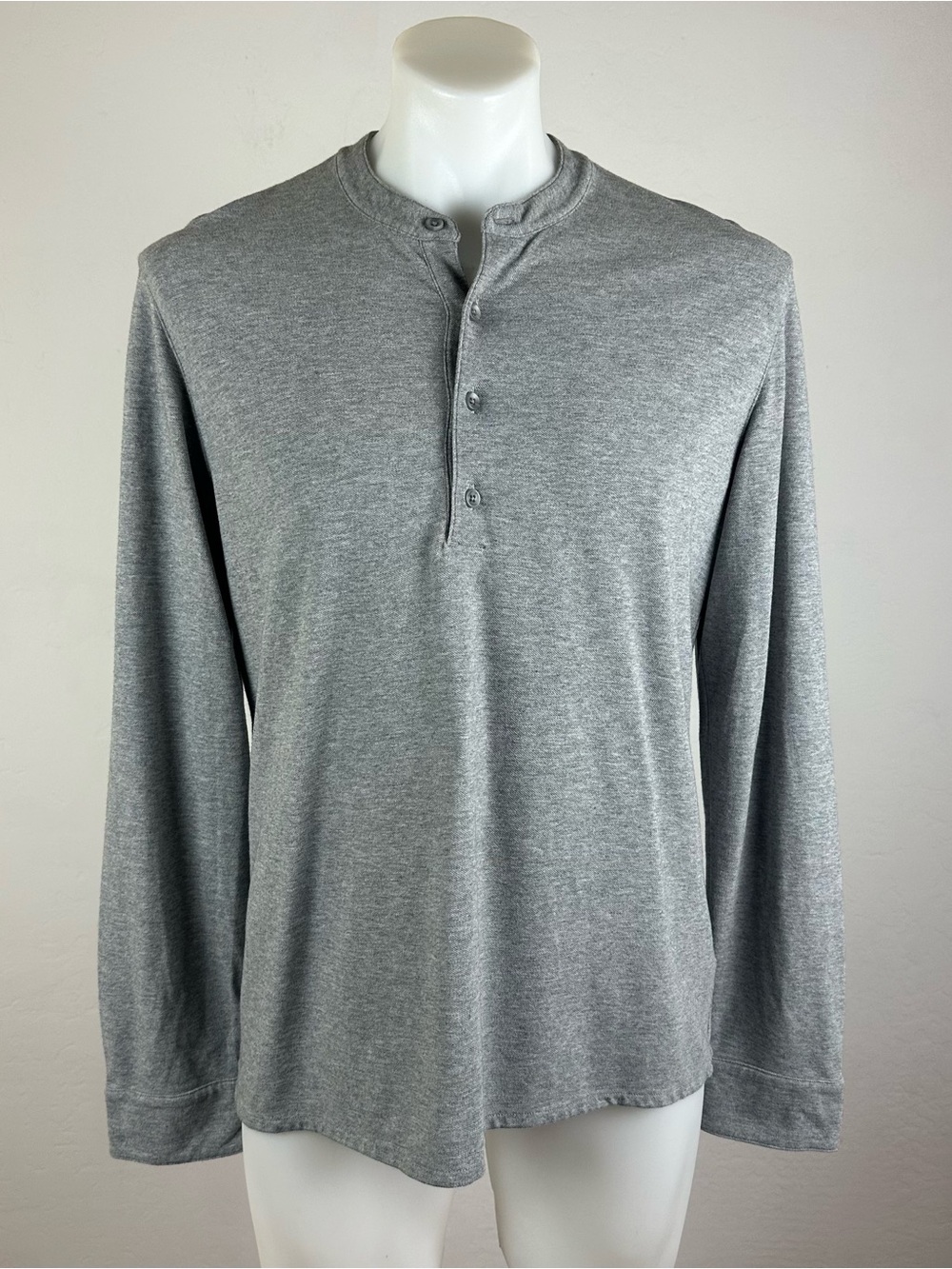 Vince Men's Heather Gray Long-Sleeve Henley